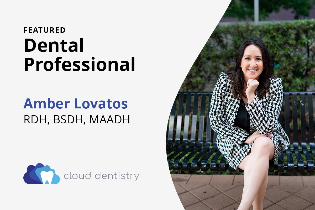 featured dental professional amber lovatos rdh bsdh maadh text with her headshot